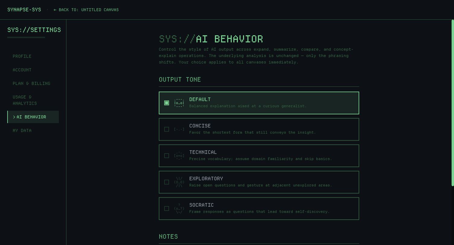 Output behaviour
